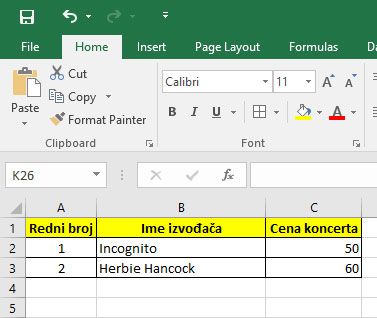 Office Excel kako pretvoriti u novcanu jedinicu