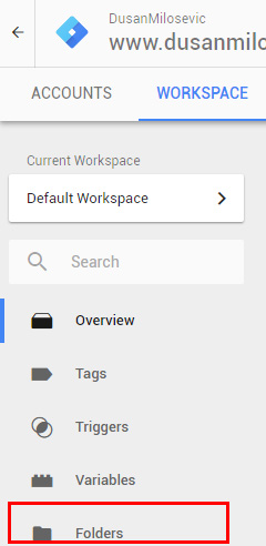 google tag manager gtm folders